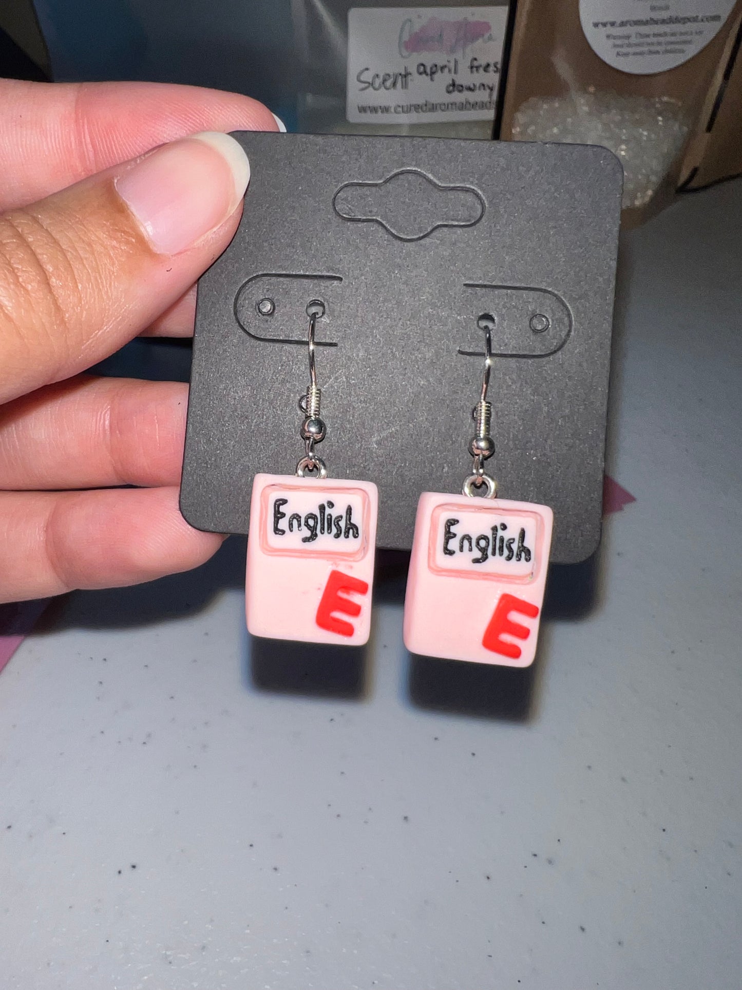 English book earrings