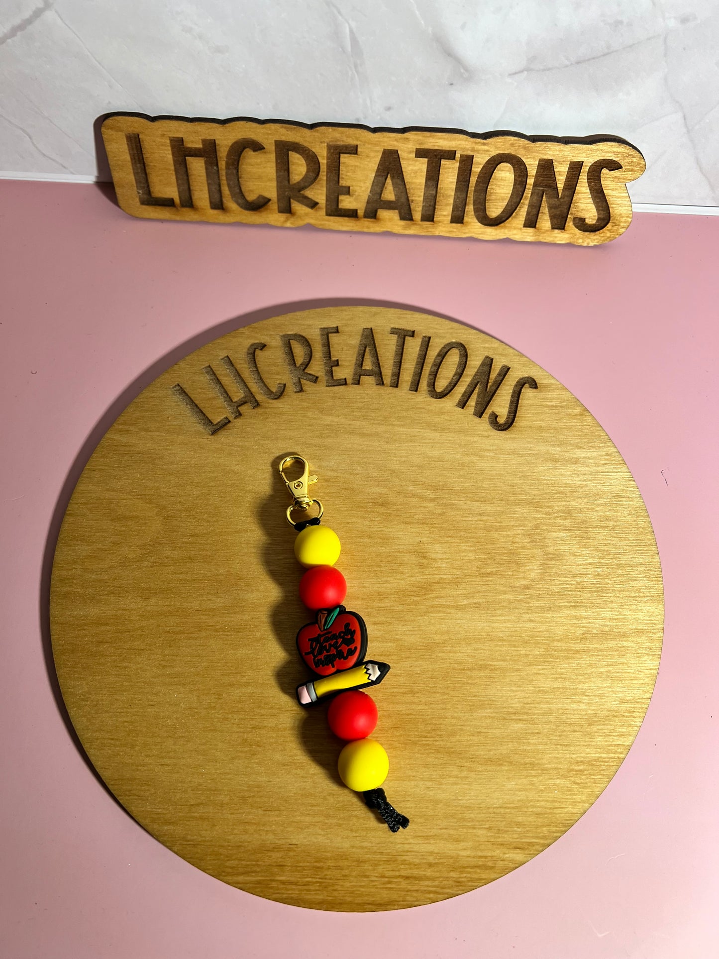 Teacher apple keychain