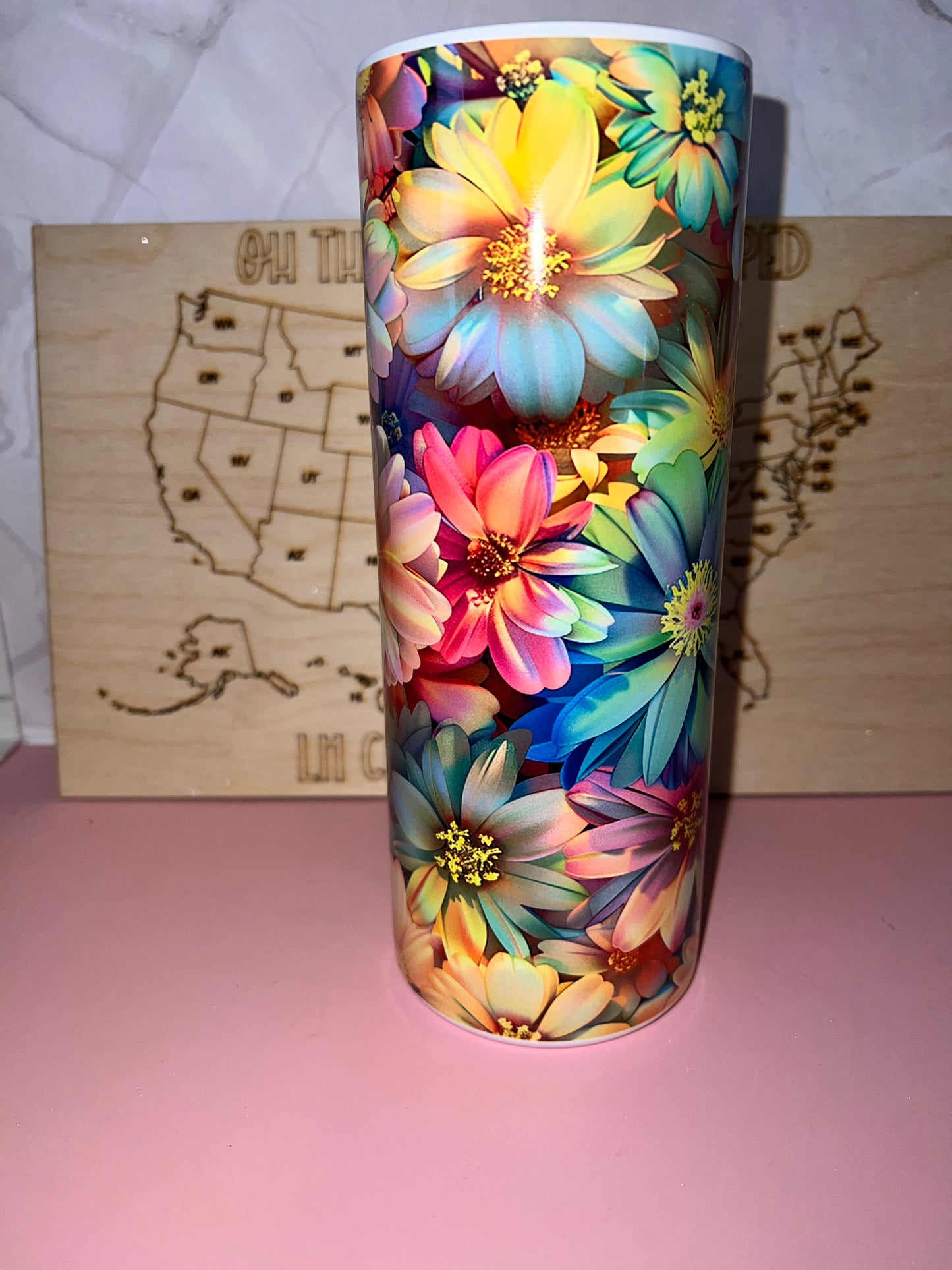 Watercolor Flower Tumbler