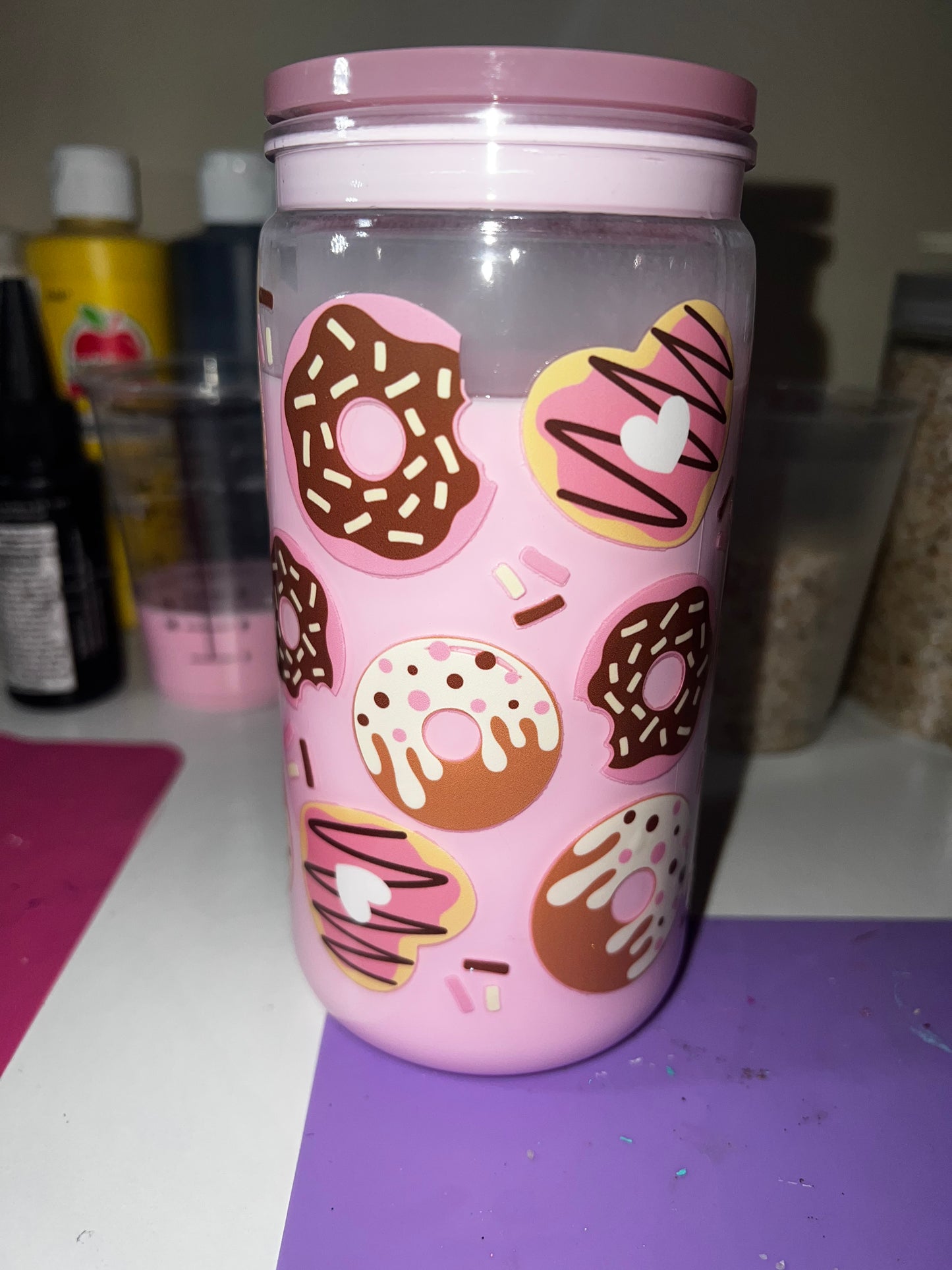 Strawberry Milk Donut Snowglobe Tumbler