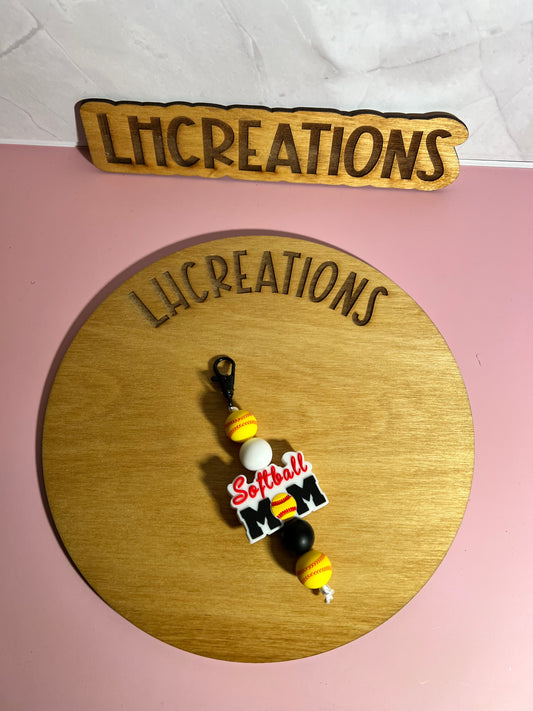 Softball Mom Keychain