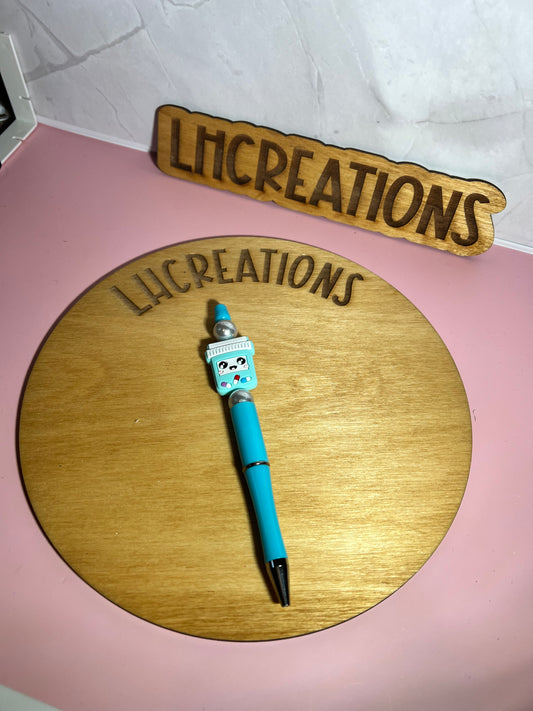 Medicine Blue Beaded Pen