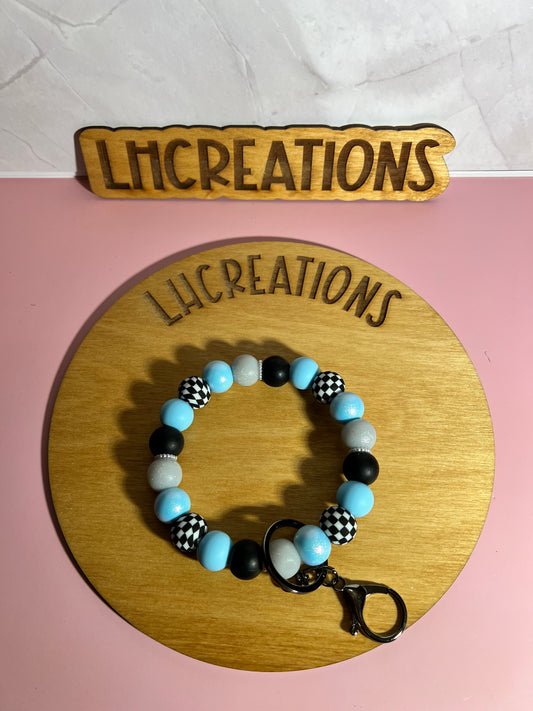 Blue Race Track Wristlet