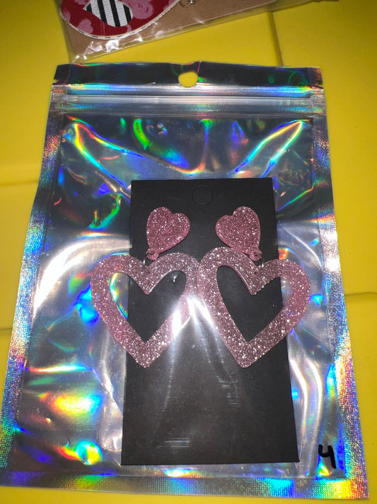 Pink Glitter Hearts