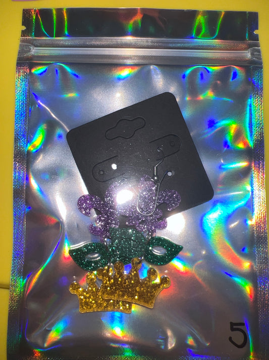 Mardi Gras Earrings