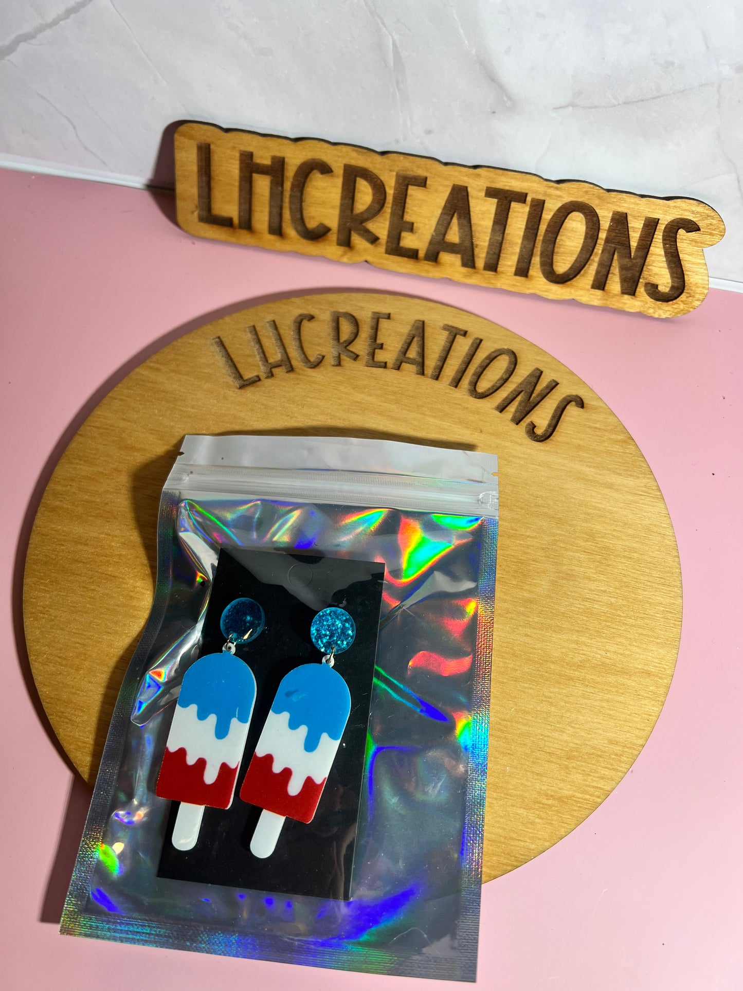 Patriotic popsicle earrings