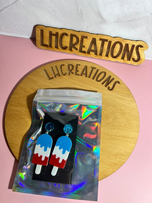 Patriotic popsicle earrings