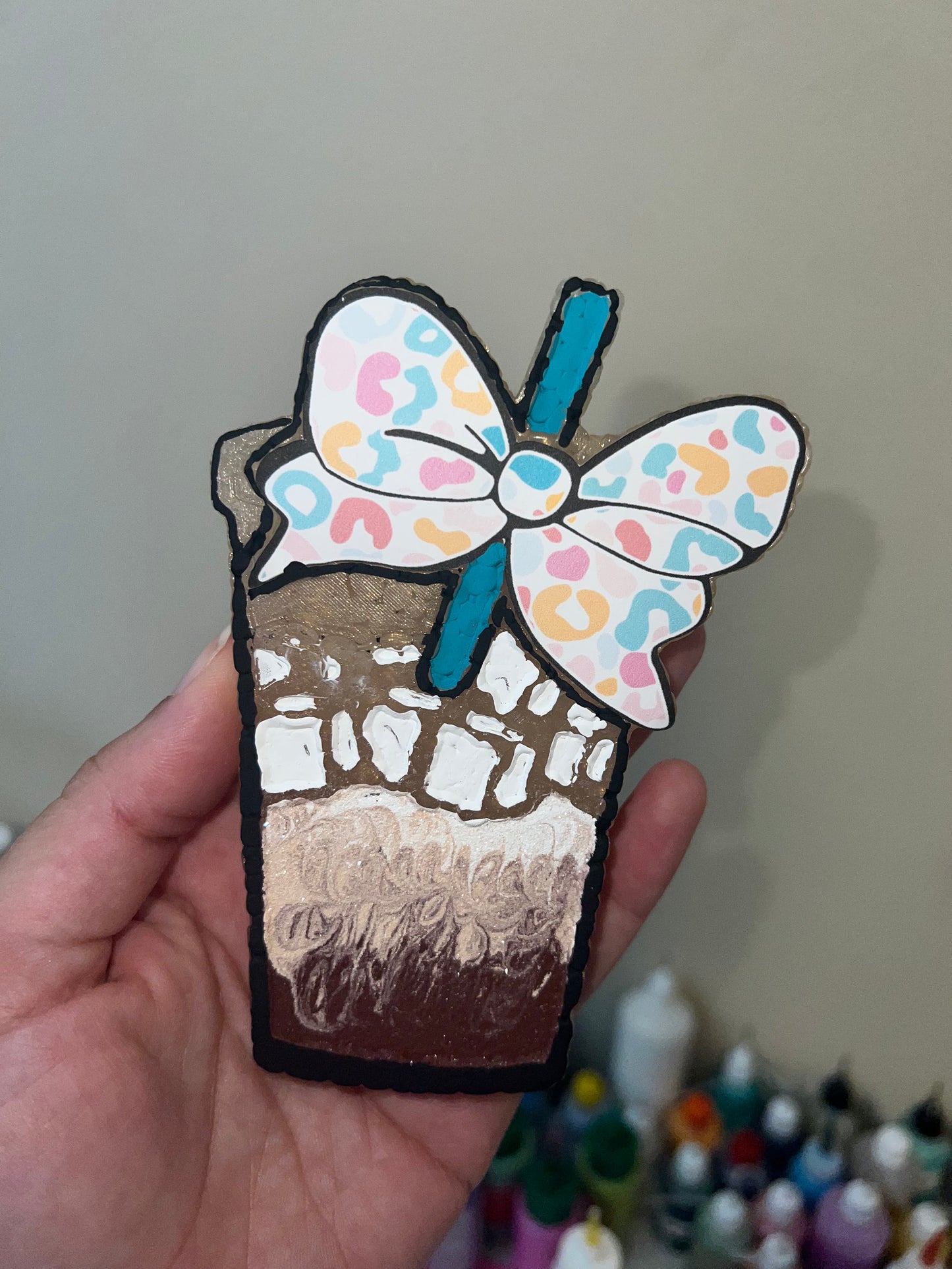 Leopard Bow Iced Coffee
