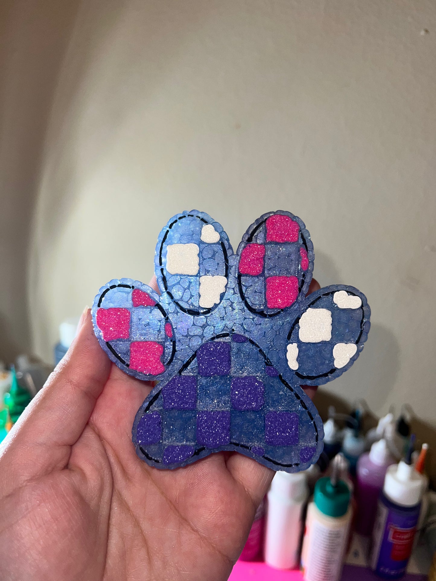 Checkered Paw Print