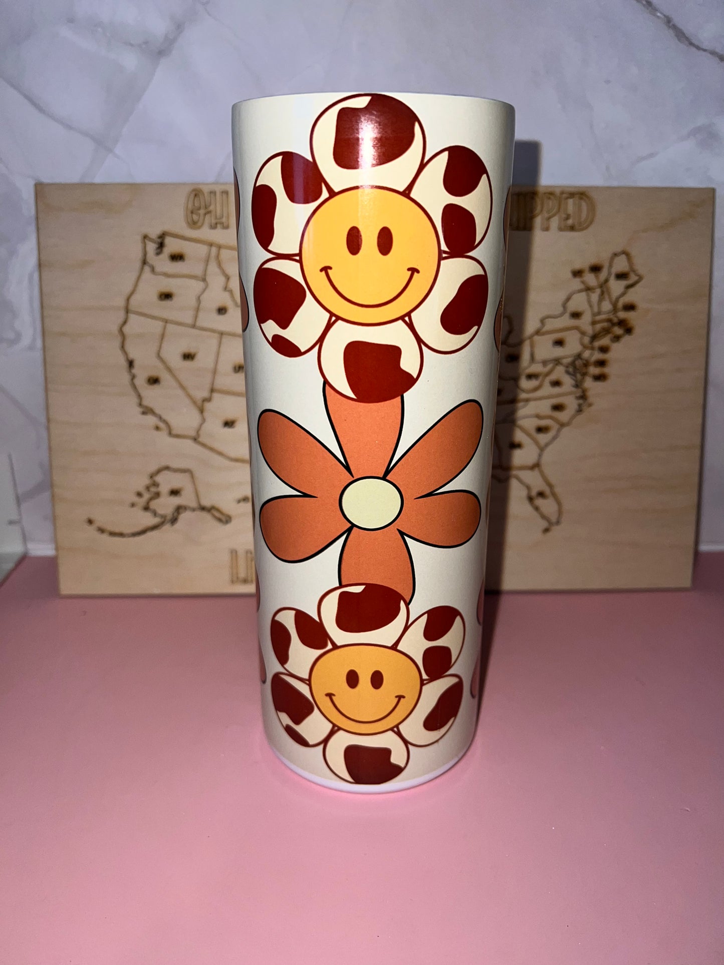 Retro Flower Tumbler
