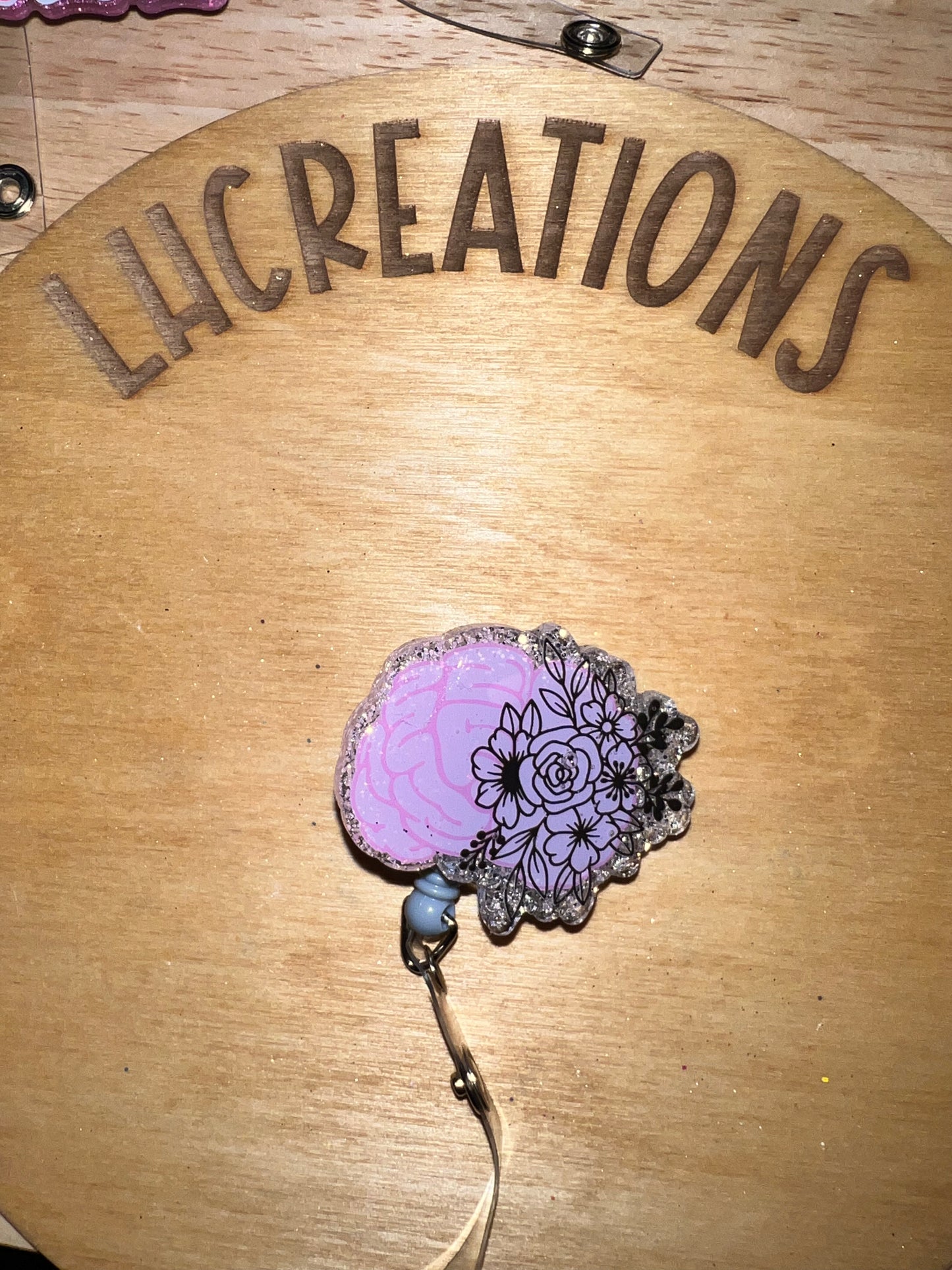 Floral Brain Badge Reel