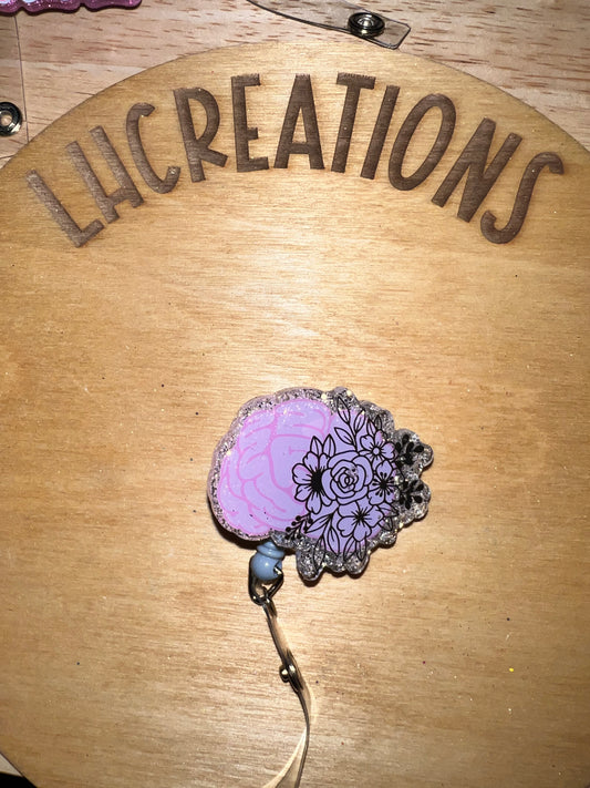 Floral Brain Badge Reel