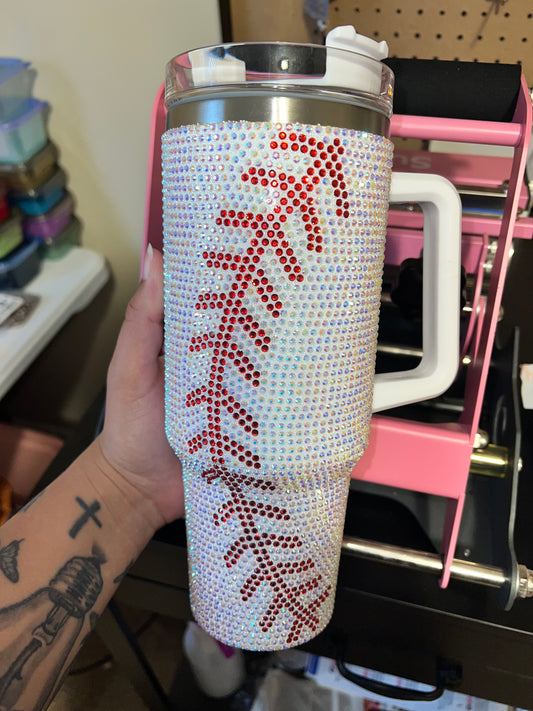 40oz Baseball Stainless Steel Tumbler