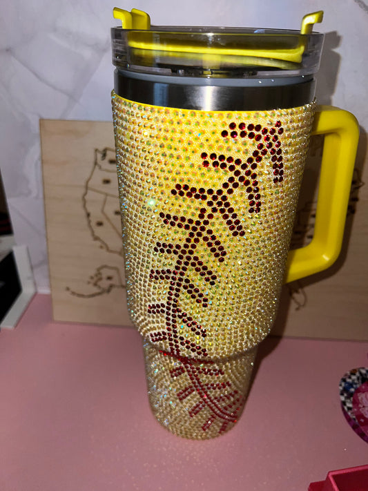 40oz Stainless Steel Softball Tumbler