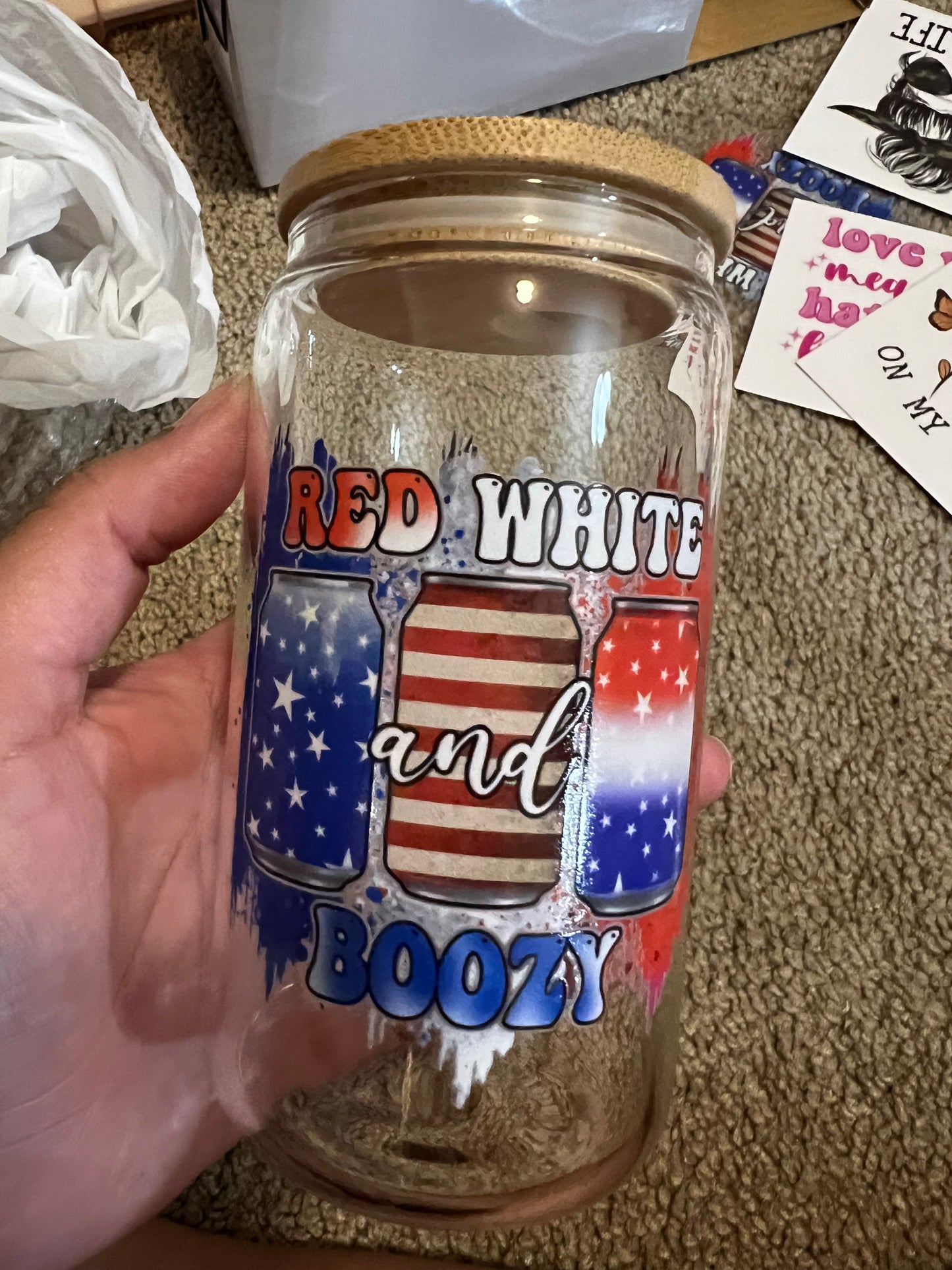 Red White and Boozy Libby glass
