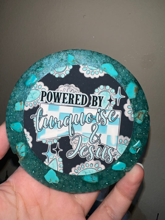 Powered by turquoise and Jesus