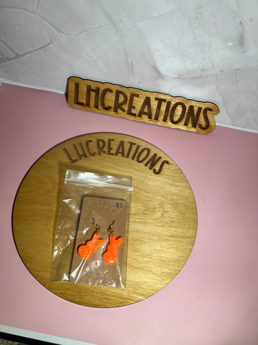 Orange bunny earrings