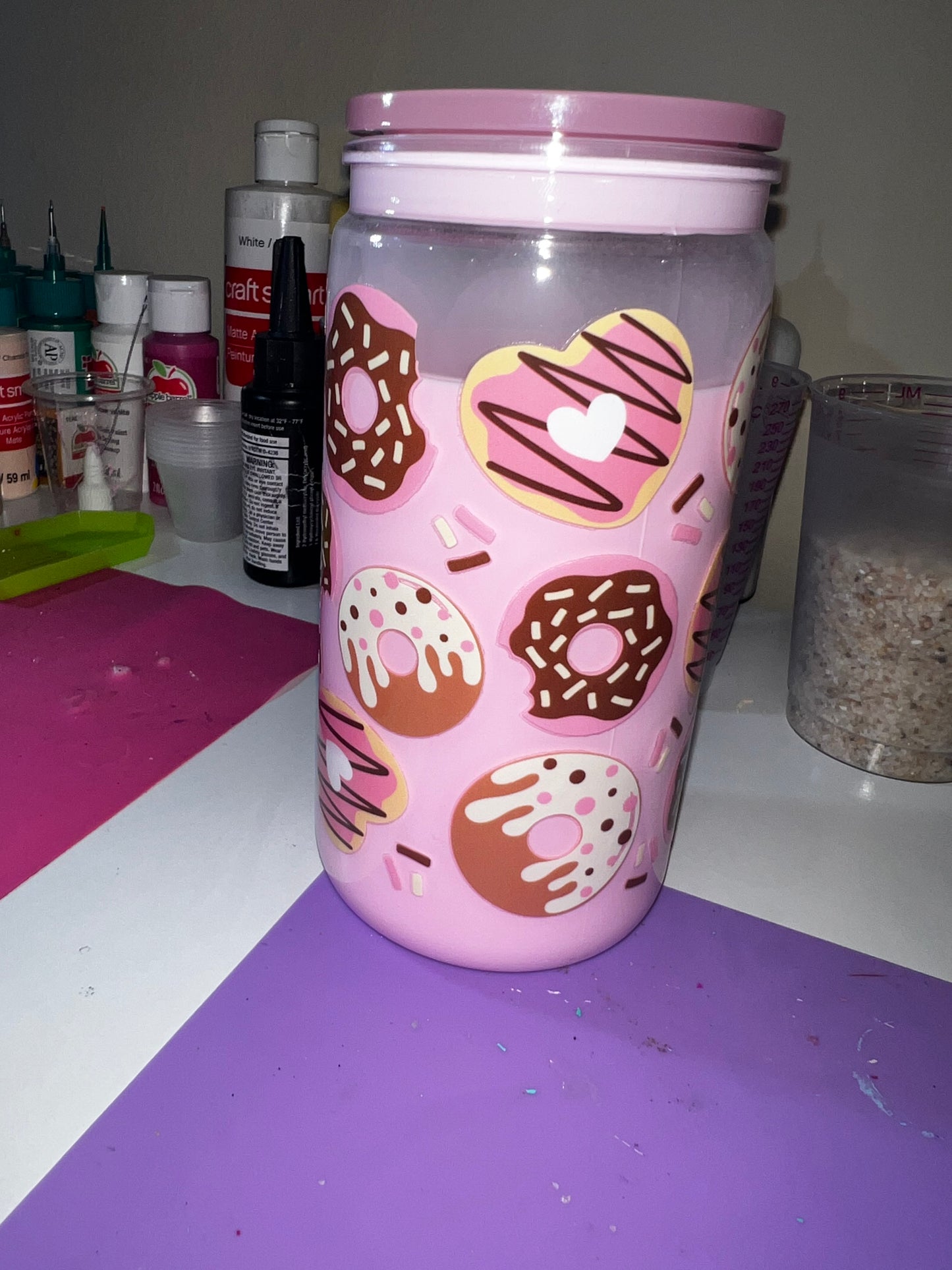 Strawberry Milk Donut Snowglobe Tumbler