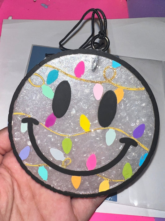 Christmas light smiley