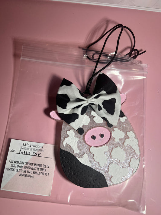 Cow Plushie Freshie w/bow